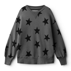 Nununu Gray Sweatshirt with Black Stars size 10-11
